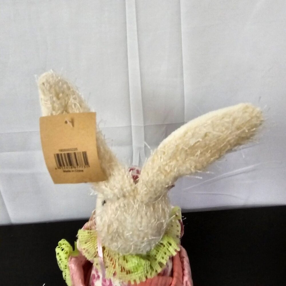 NWT Glitzhome Easter Bunny Rabbit Plush Set 4 18" Posable Leg Spring Shelf Decor - Picture 8 of 14